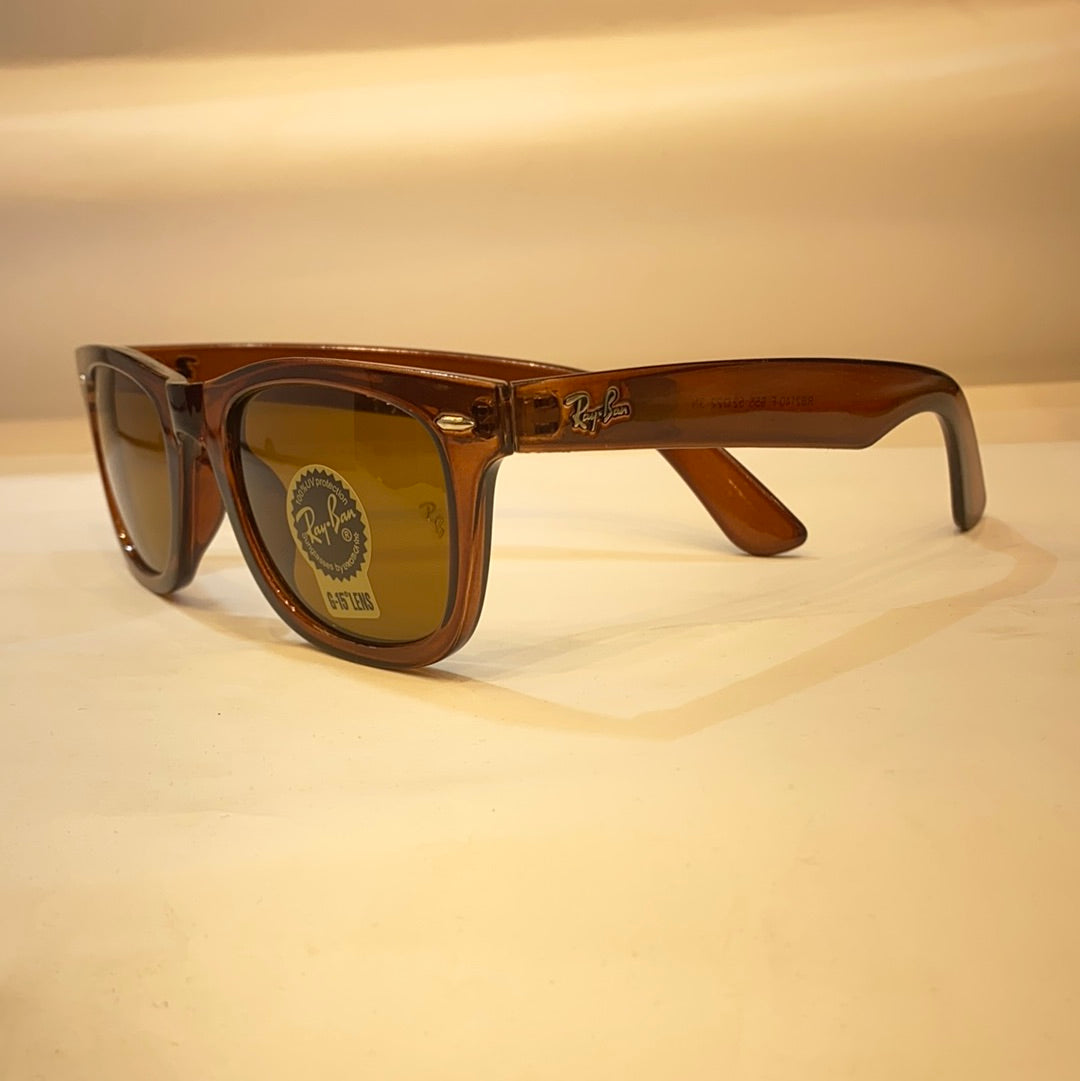 YAR RB Glossy Brown Frame Brown Shade Unisex Small Size Sunglasses RB2140 F 955 52 22 3N