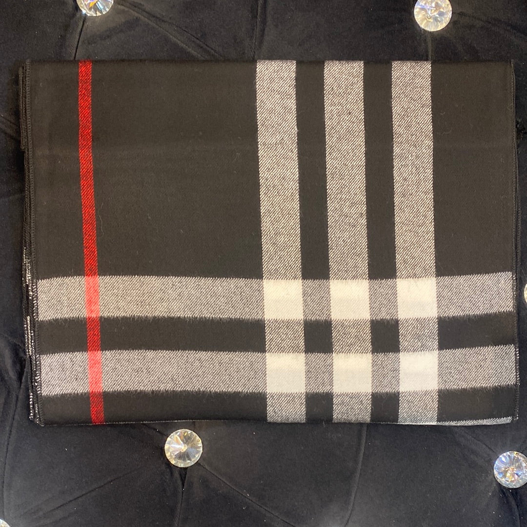 Bur Rub Black  Colour With Black Grey Red Line Imported Muffler 49075
