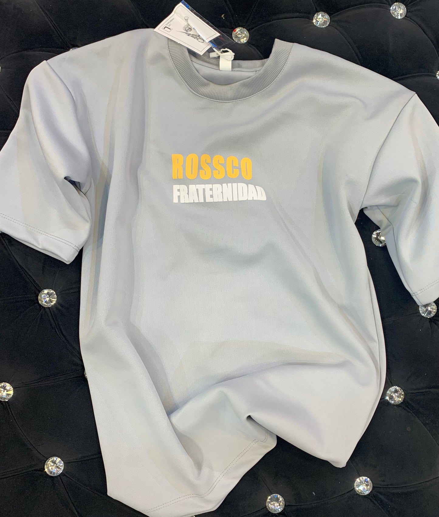 Grey Colour with Back Print Rossco Fraternidad Heavy Material Drop Shoulder 381306