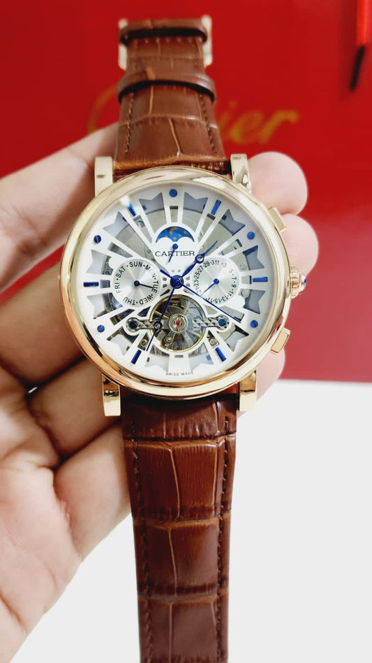 Rac Brown Strap Chrono Working Automatic Man Watch 400461