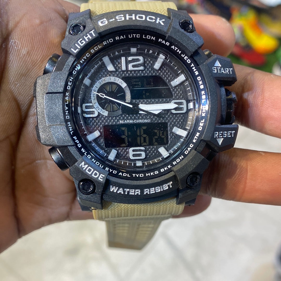 HSG Black Dial Khaki Strap Sport Watch with Original Box  500308