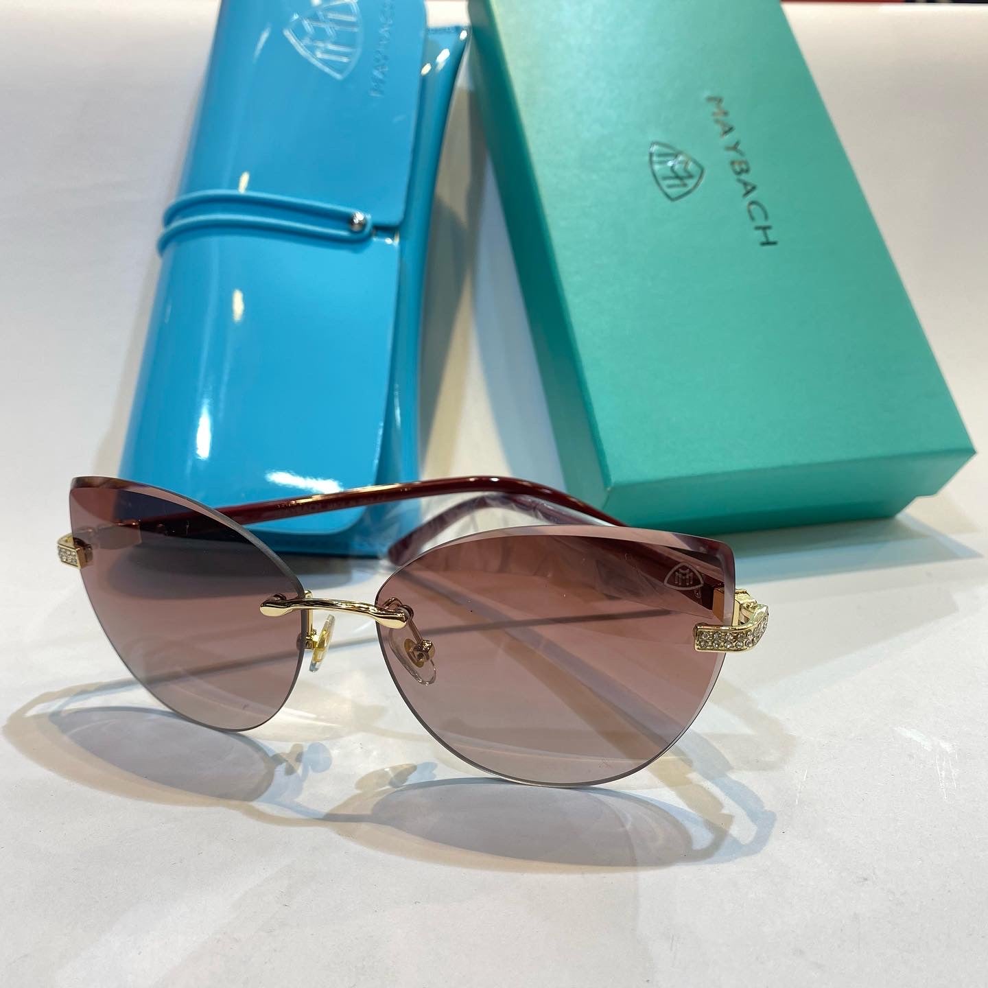 YAM Maroon Stick Brown Shade Unisex Branded Sunglasses GZ1277 50 19-140