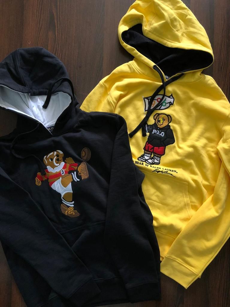 RL LOP POL Yellow Colour Hoodie Teddy Bear Man Unisex  9150