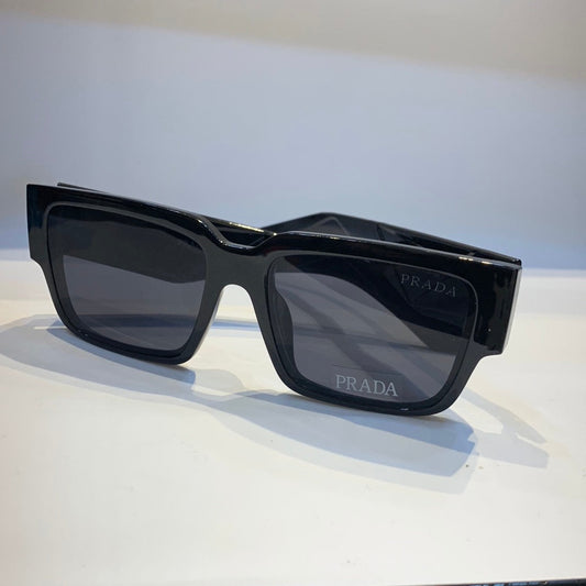 ARP Glossy Black Frame Black Shade Unisex Sunglass 9565 57 18-143
