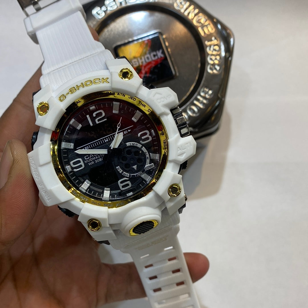 White Colour Gold Ring Water Resistance Sports Watch. 500415