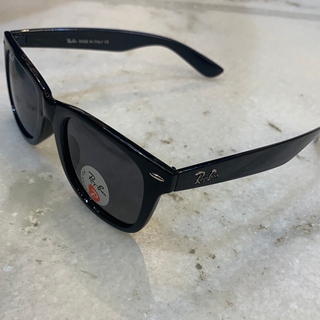 YAR RB Glossy Black Frame Black Shade Sunglasses RB2140 901 50 22 3N