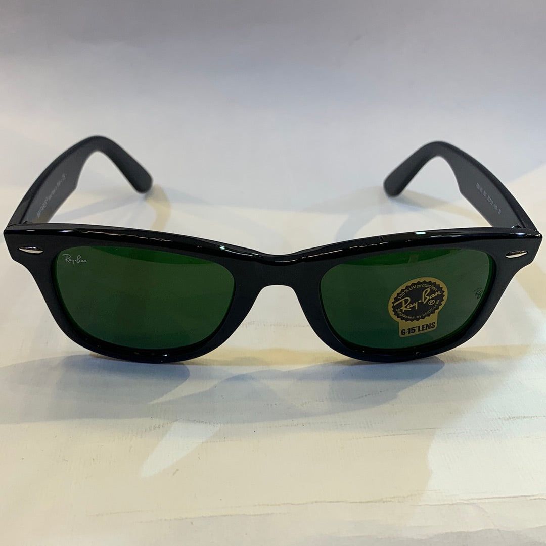 YAR RB Glossy Black Frame Green Shade Sunglasses RB2140 901 50 22 150 3N