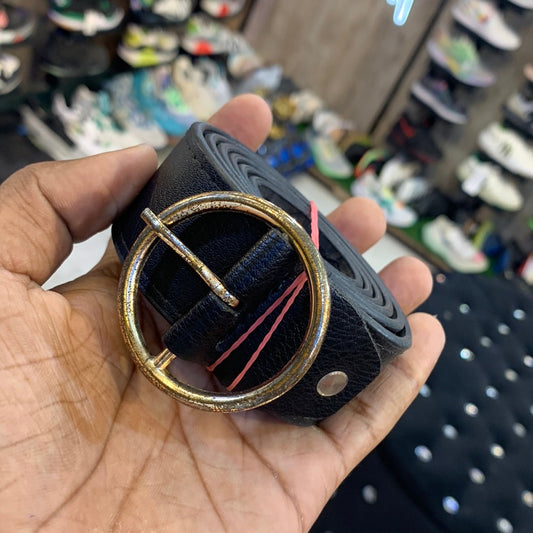 Black Belt With Gold Buckle Ladies belt 12144