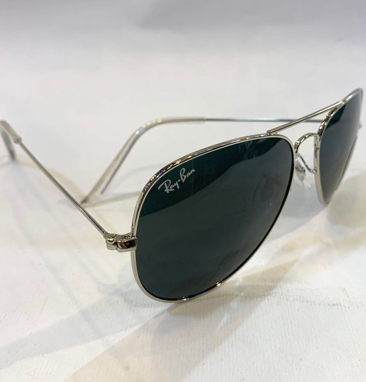 YAR RB Sliver Frame Black Shade Aviator Sunglasses RB3026 62 14-135