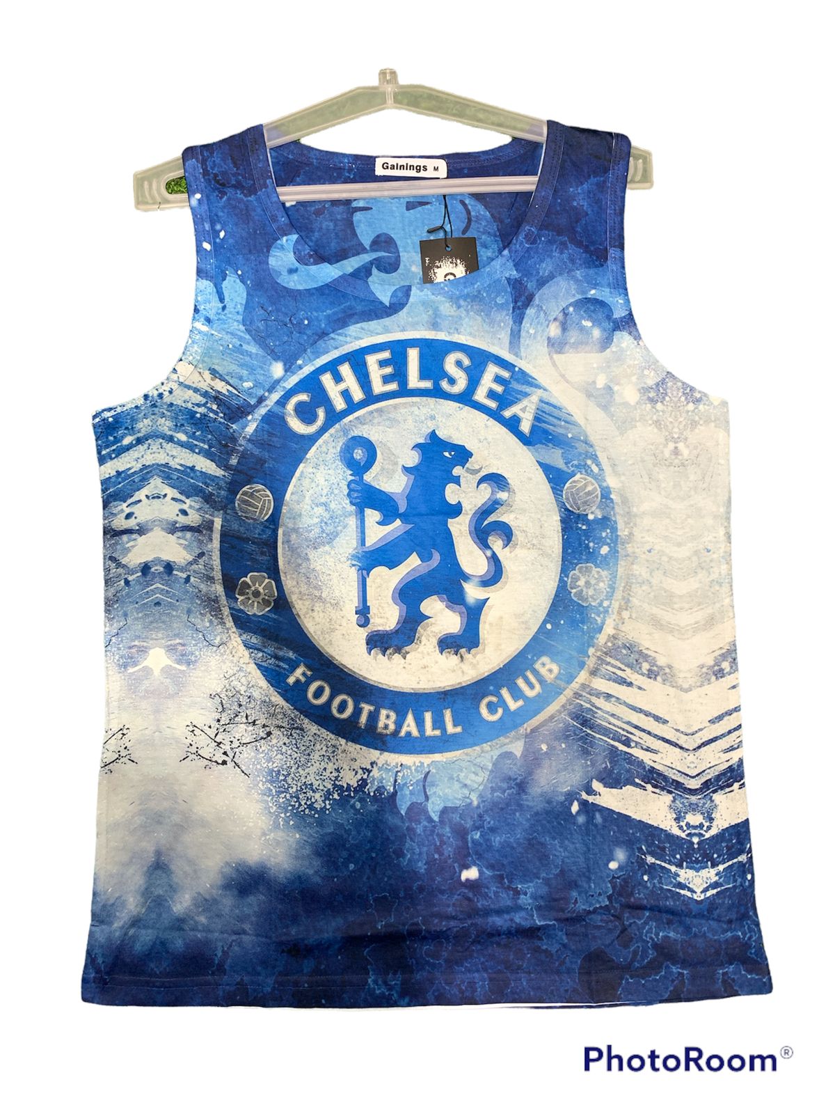 Gainings Chelsea Blue Football Club Leaf Sando Tank  Vest Gym Wear 110258