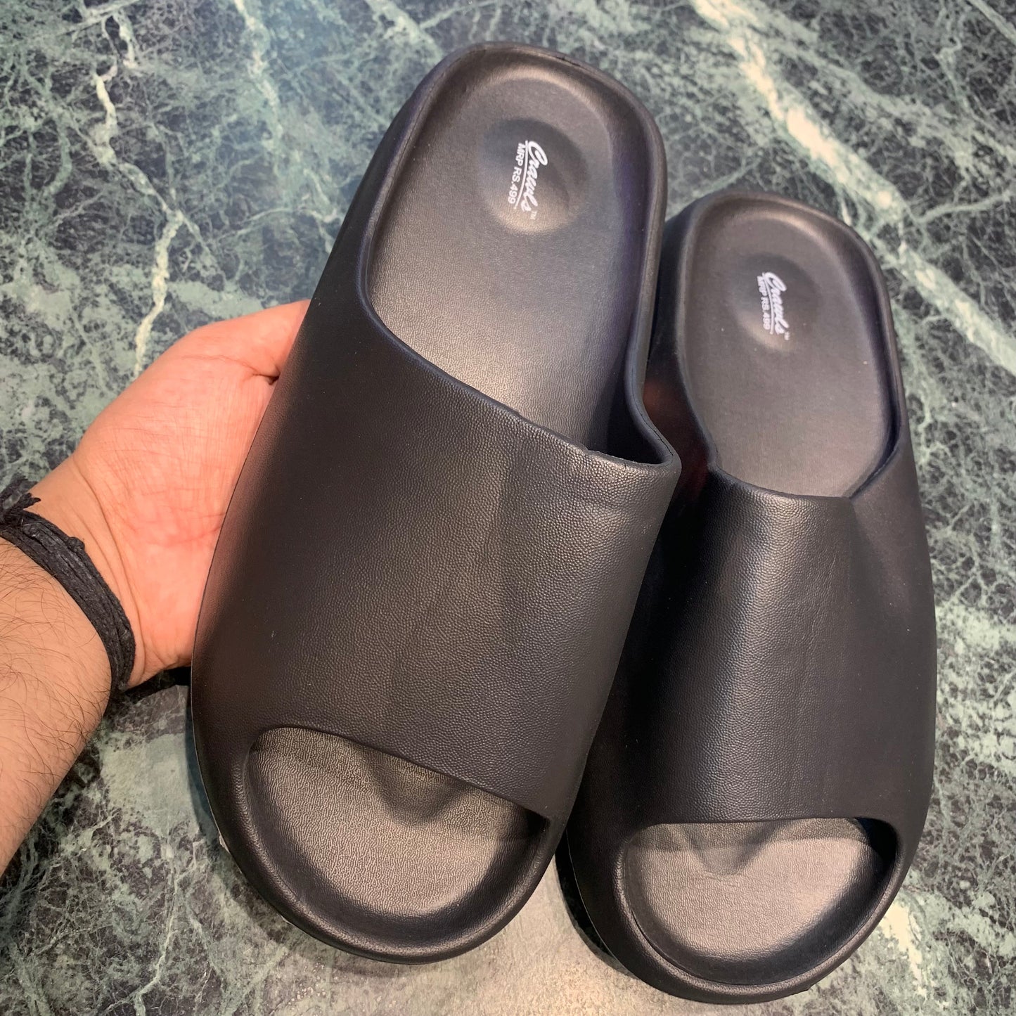 Black Fat Summer Slippers