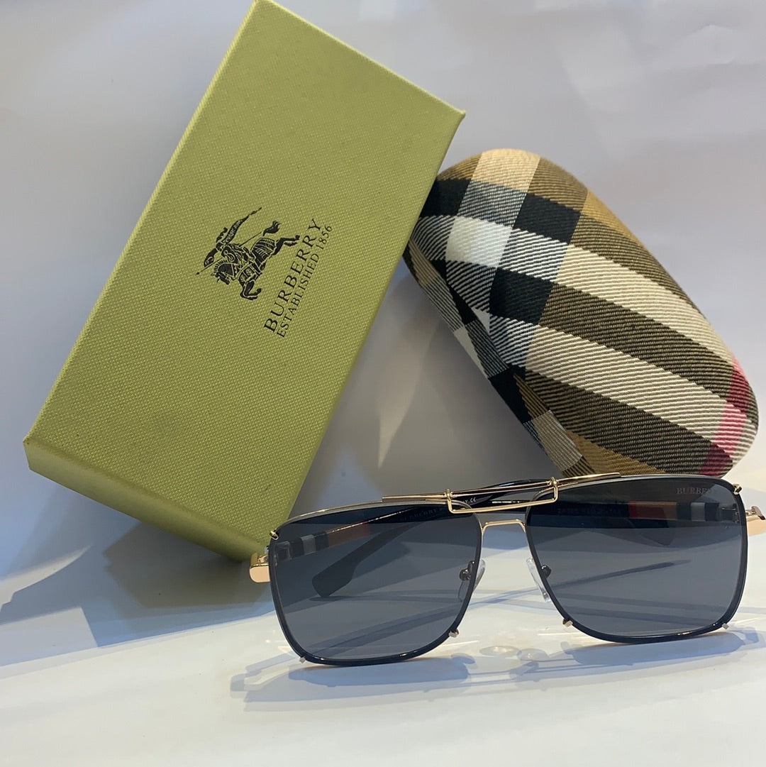 Bur rub Glossy Gold Frame black Shade Unisex Sunglass 2A365 53 20 143