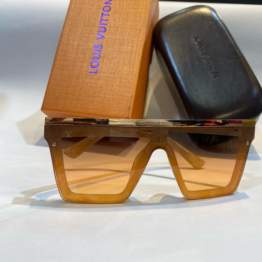 UOL Brown Gold Frame Brown Orange  Shade Unisex Branded Sunglasses 21020 55 19-139