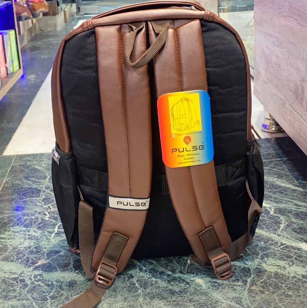 Pulse Leather Backpack Laptop Bag College School Picnic Office