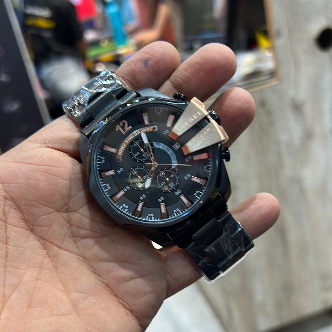 Eid Black Copper Chain Black Dial Jap Machinery Heavy Men's Watch