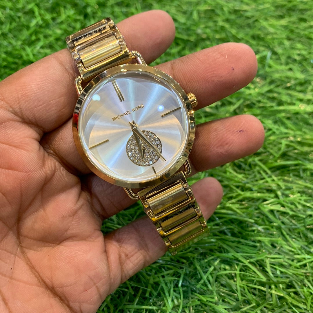 Cim Gold White Dial Ladies Watch