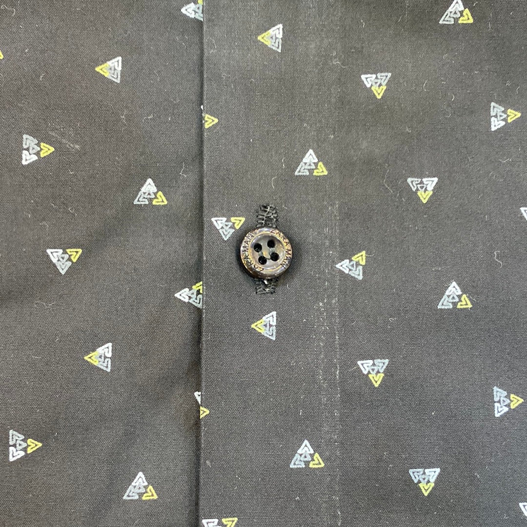 Black Colour ZR Zar Raz With Print Relaxed Fit Branded Shirt 9100
