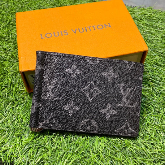 UOL VL Black Flower Branded Luxury Italian Leather Money Clipper Wallet Model Black Flower 665433