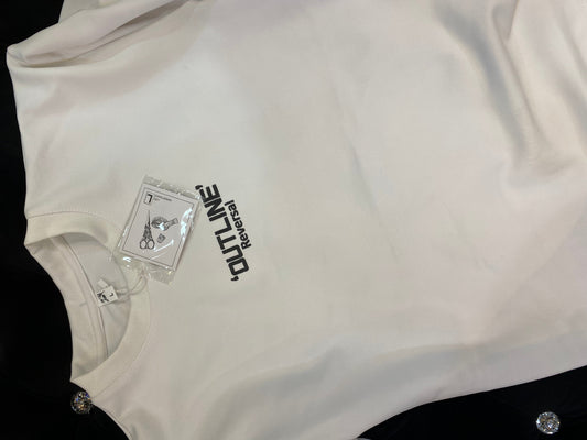 Outline Reversal White Colour With Heavy Material Drop Shoulder 562702