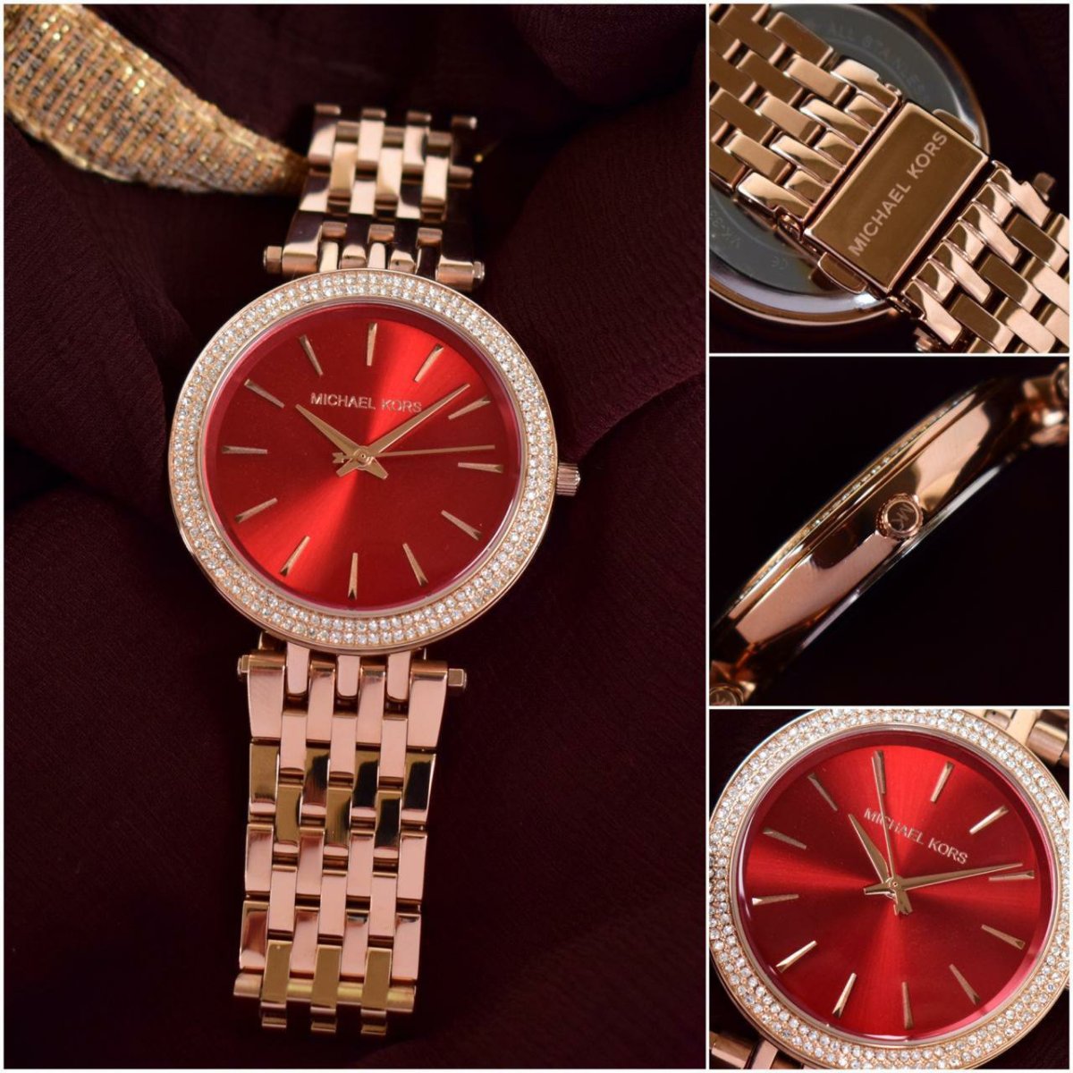 Cim Rose Gold Chain Red Dial Ladies Watch