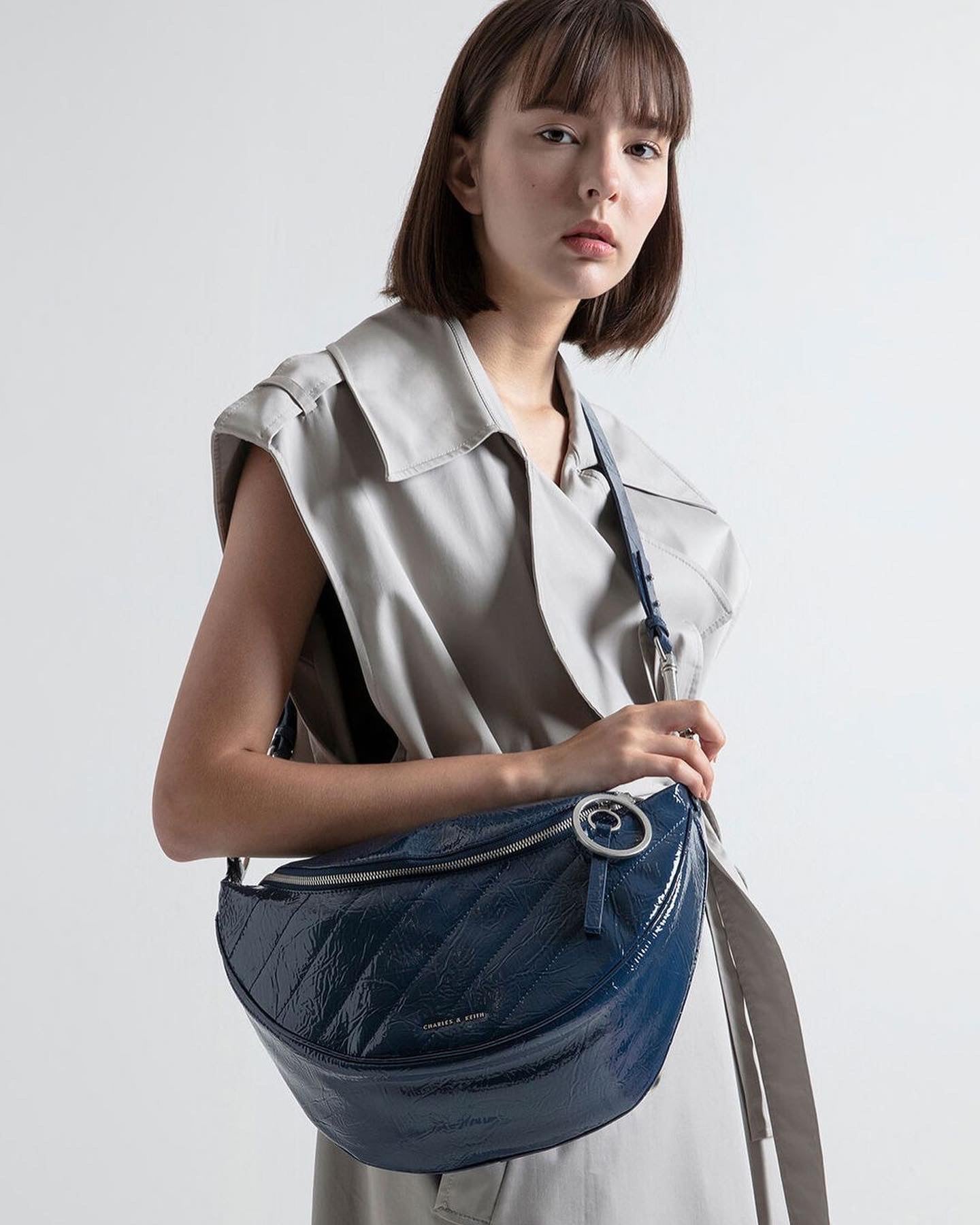 Blue Charles & Keith Cross Body Sling Bag