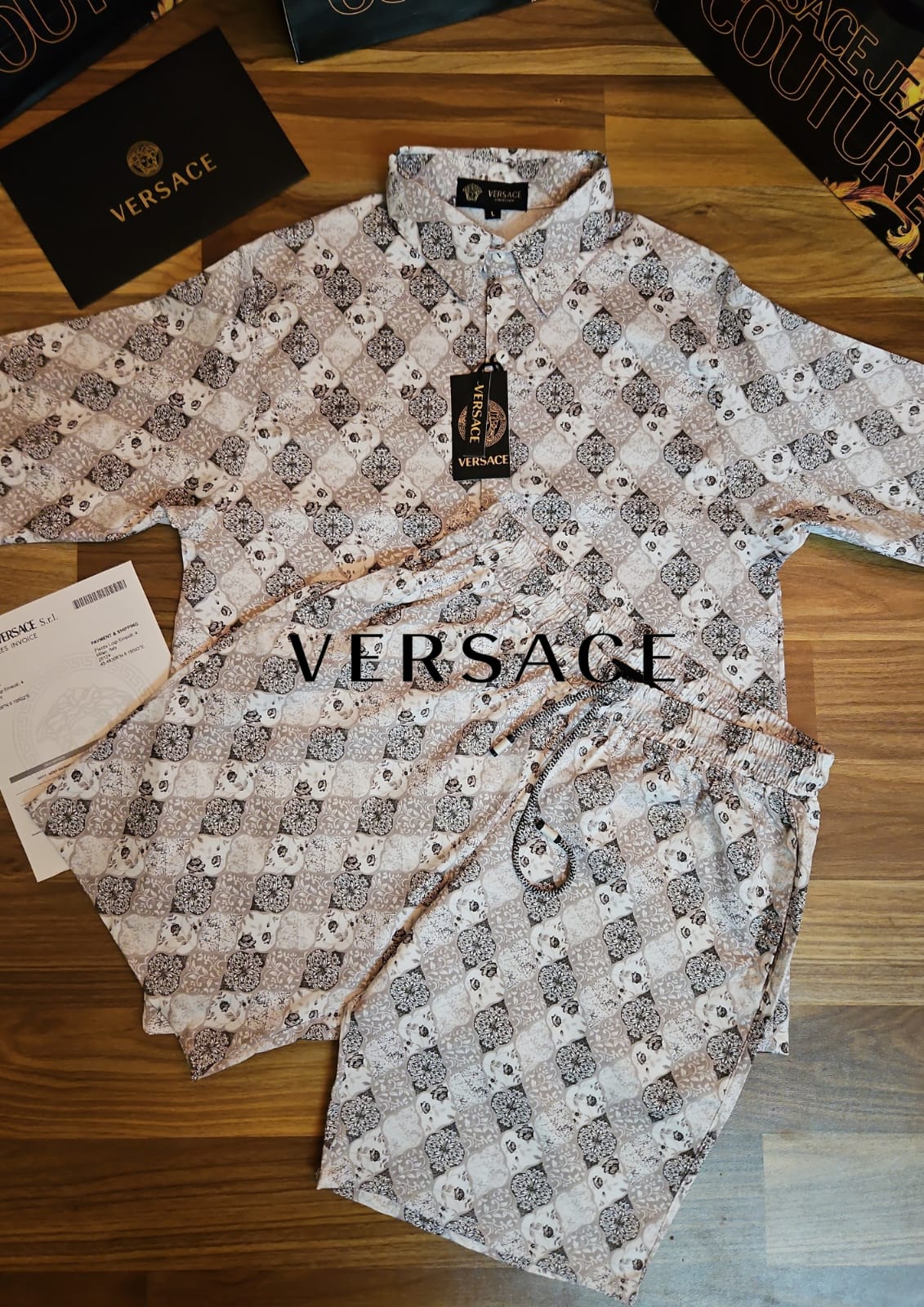 REV VER Light Grey White Colour Coord Set 701005