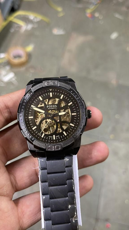 Sof Black Chain Black Gold Dial Automatic Men Watch