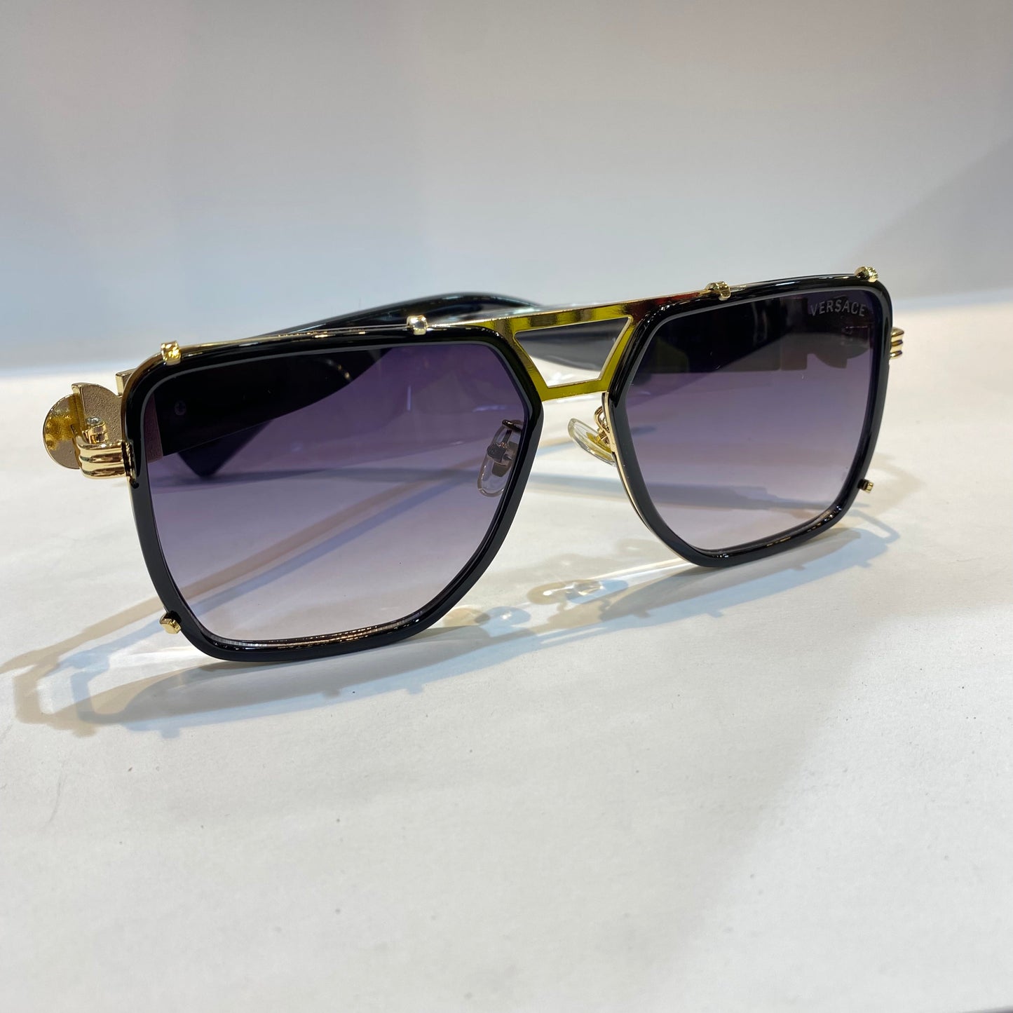 REV Gold Frame Black Blue Shade Unisex Branded Sunglasses 10296 57 18-145