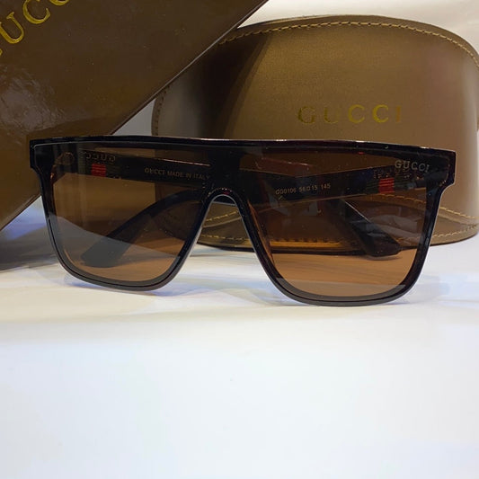 CUG Glossy Brown Frame Brown Shade Unisex Branded Sunglasses GG0106 5615 145