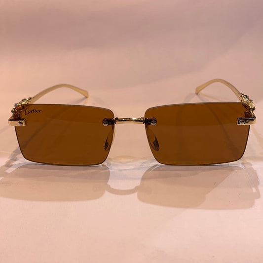 Rac frameless golden steak brown shade sunglass PS6282 57 16-135