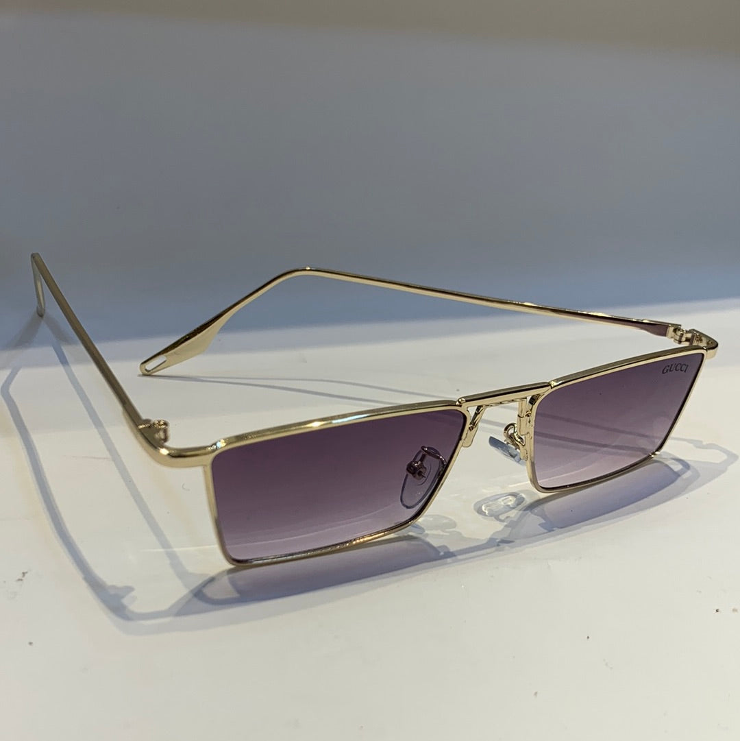Cug Gold Frame Purple Shade Unisex Sunglass
