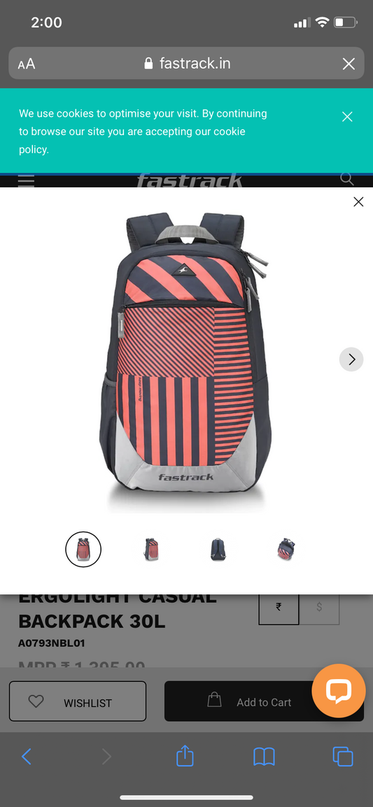 BLUE FREERAIL ERGOLIGHT CASUAL BACKPACK 30L  A0793NBL01
