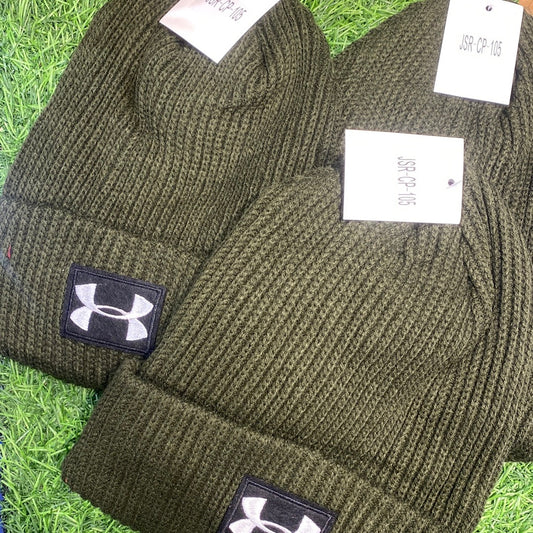 UND DNU Olive Green Colour Winter Unisex Hats JSR CP 105