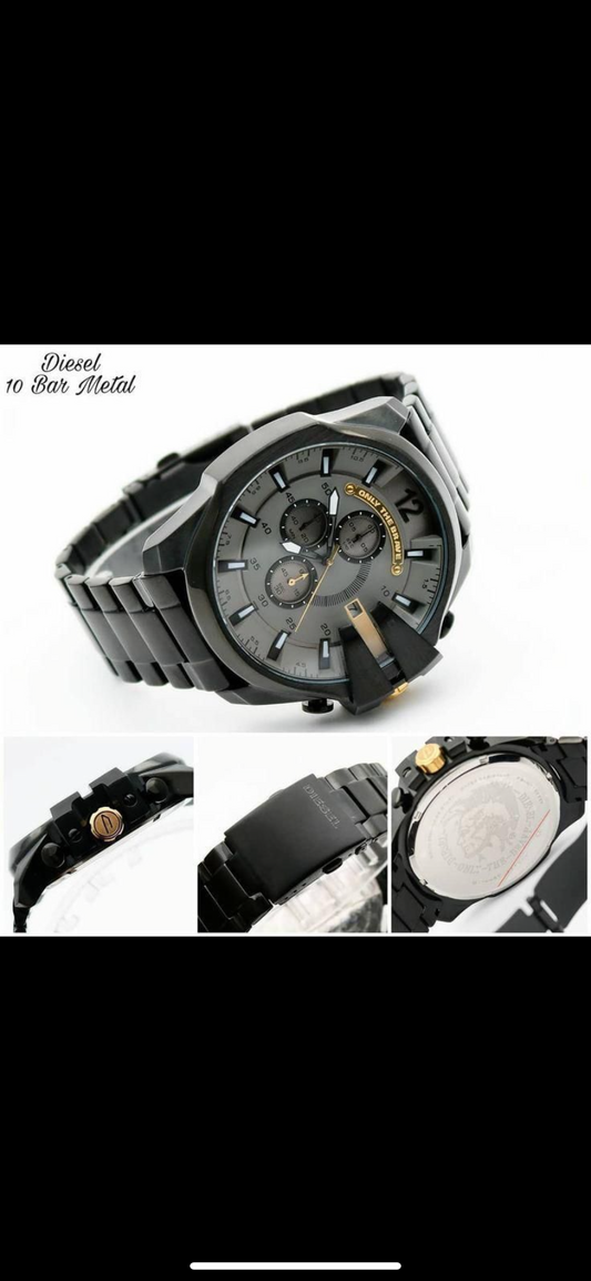 Eid Black Chain Grey Dial Jap Machinery Heavy Men's Watch 401052