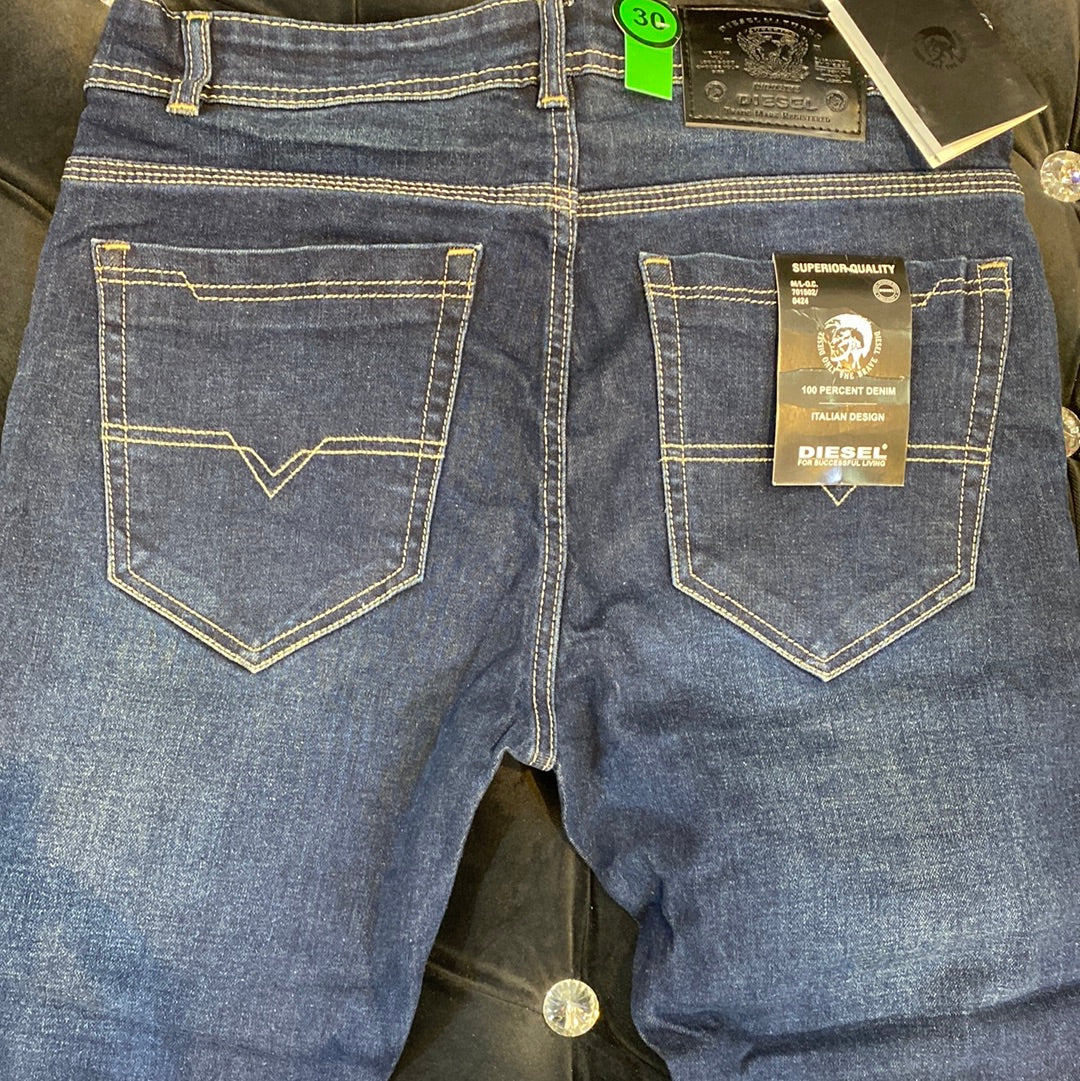 EID Blue Faint Branded Mid Raise Designer Men’s Jeans 110299 AAA1