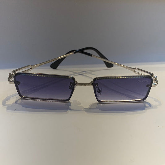 Cug Silver Black Frame Blue Shade Unisex Sunglass 2A107