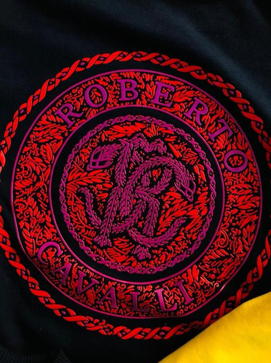 RC ROB Black Colour With Red Monogrammed Print Design Unisex Sweatshirt 9177