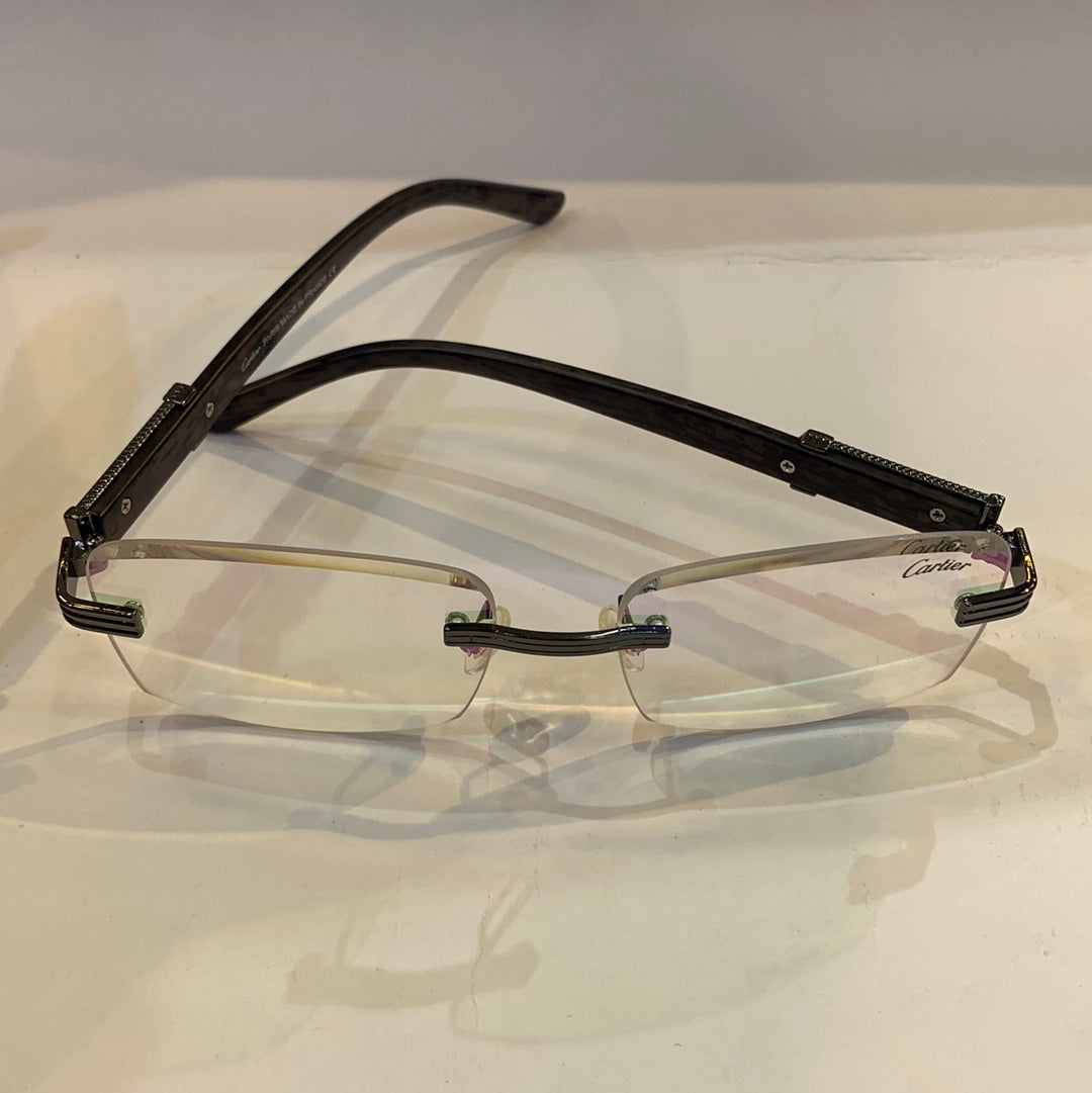 RAC Frameless Black stick transparent Shade Sunglass