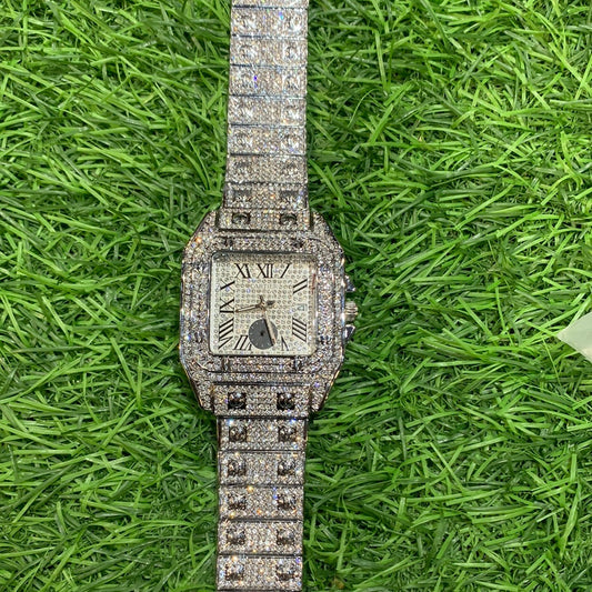 RAC Silver diamond chain white dial Chrono working Men watch