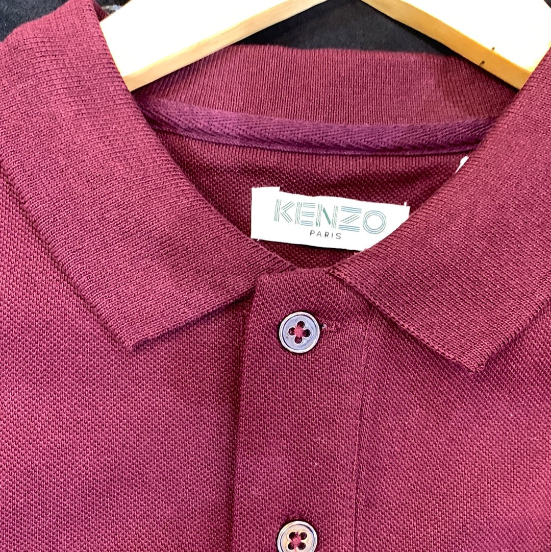 NEK Maroon Colour Yellow Tiger logo Print Half Sleeves Collar TShirt 110368