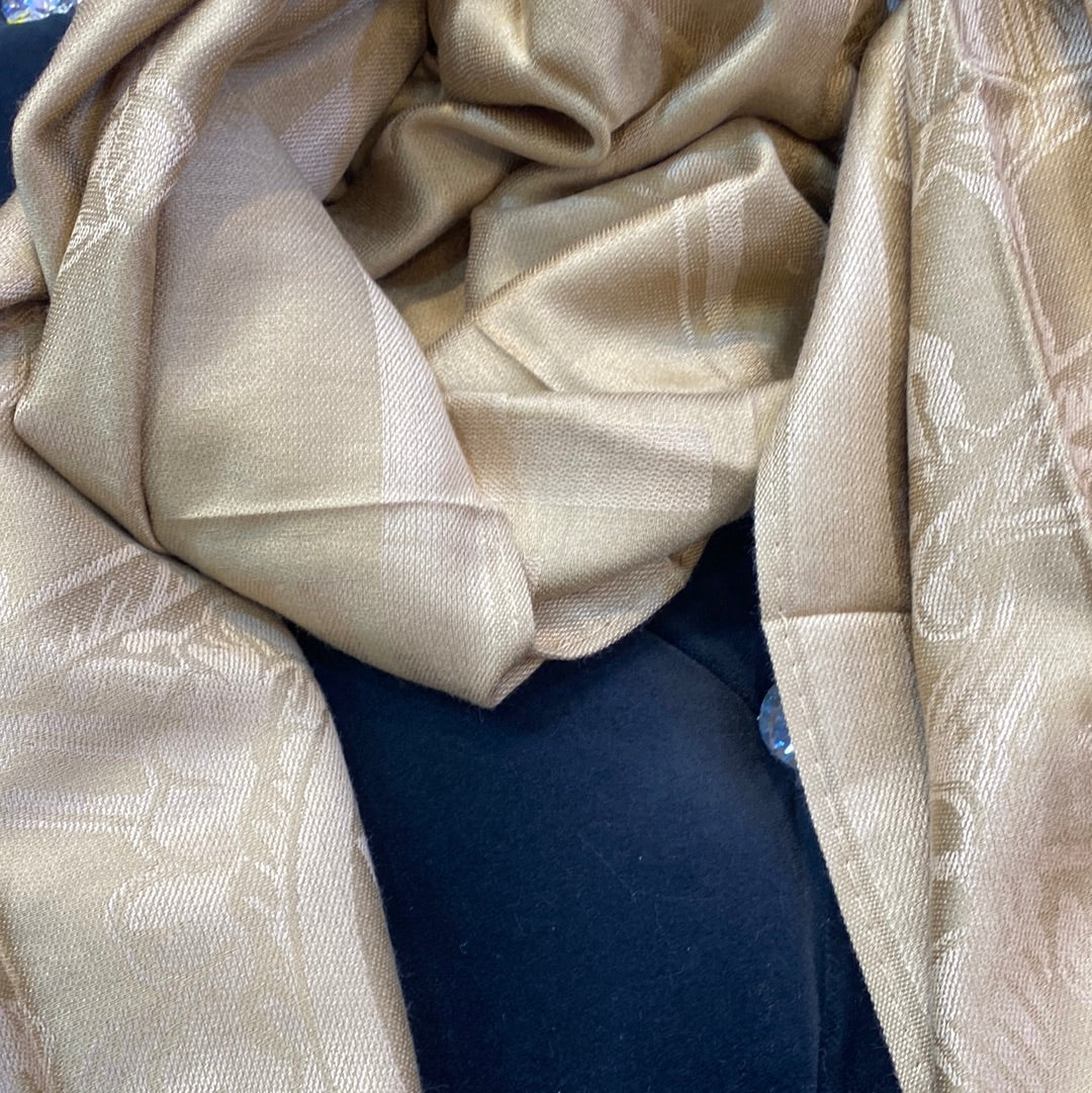 HER REH Cream Colour HER REH Print Heavy Quality Muffler  9373