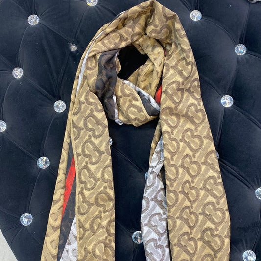 RUB BUR Brown White Black RED Colour RUB Print Heavy Quality Muffler  9363