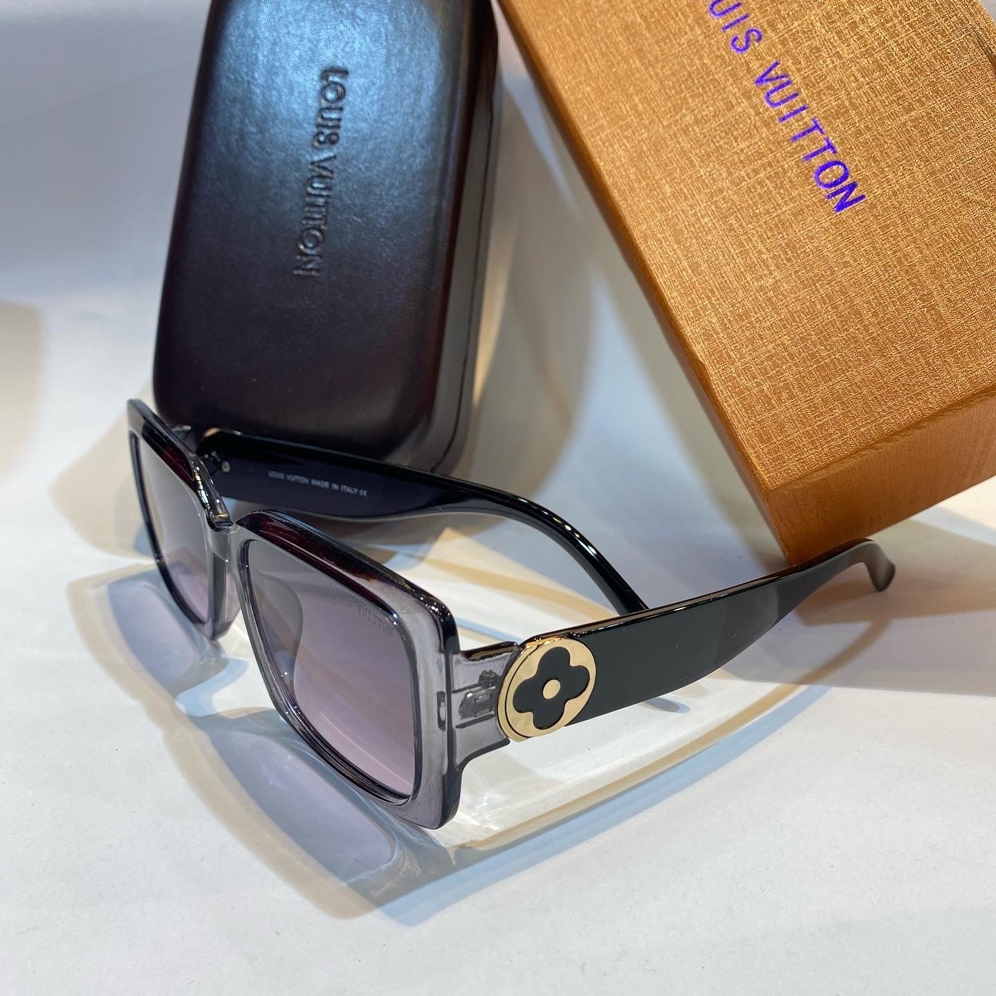 UOL Black Transparent Frame Black Shade Unisex Branded Sunglasses 32273 53 17-138