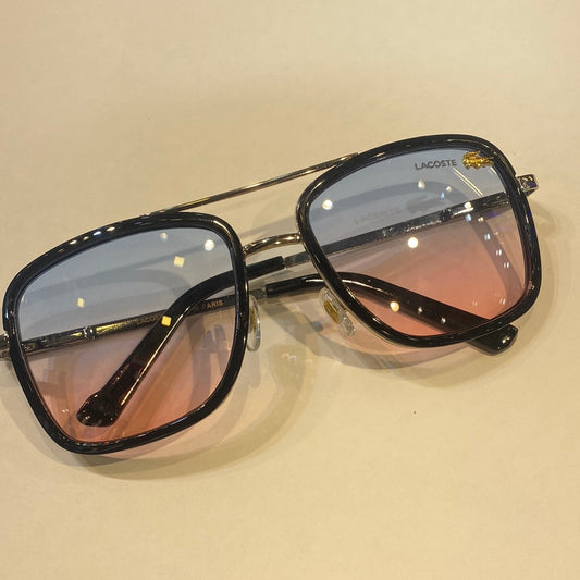 Black Silver Frame Red Blue Shade CAL Sunglass
