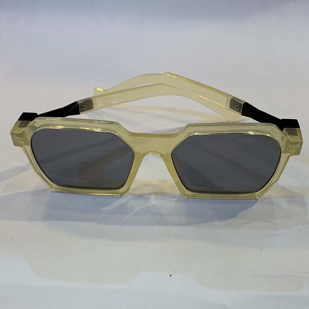RAM Glossy Yellow Transperent Frame Black Shade Sunglass
