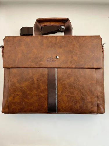 NOM MON Tan Colour With Multiple Zipper Laptop Bag 3301