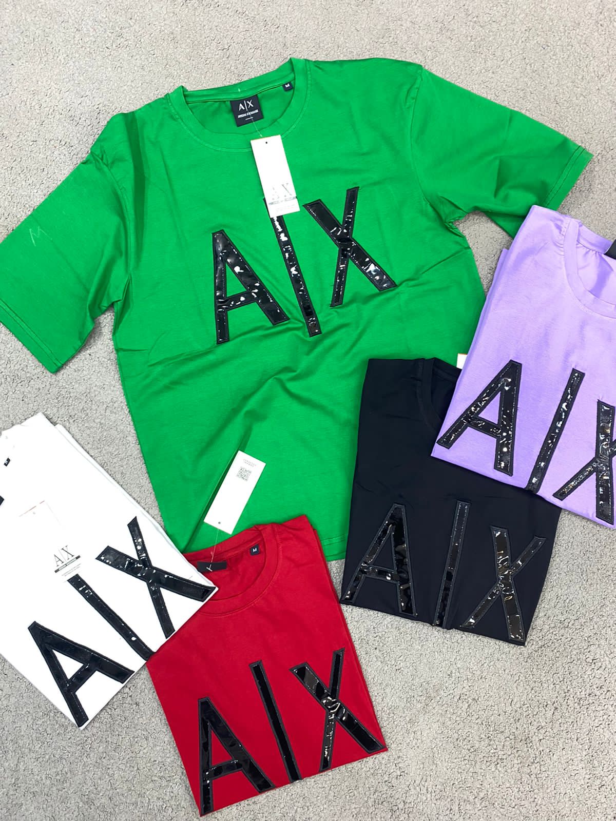 MRA XIA Green Colour With Black XIA Print Drop Shoulder TShirt 112934
