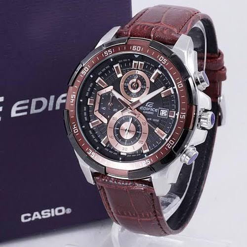 IDE Brown Strap Brown Black Dial Chrono Working Men Watch
