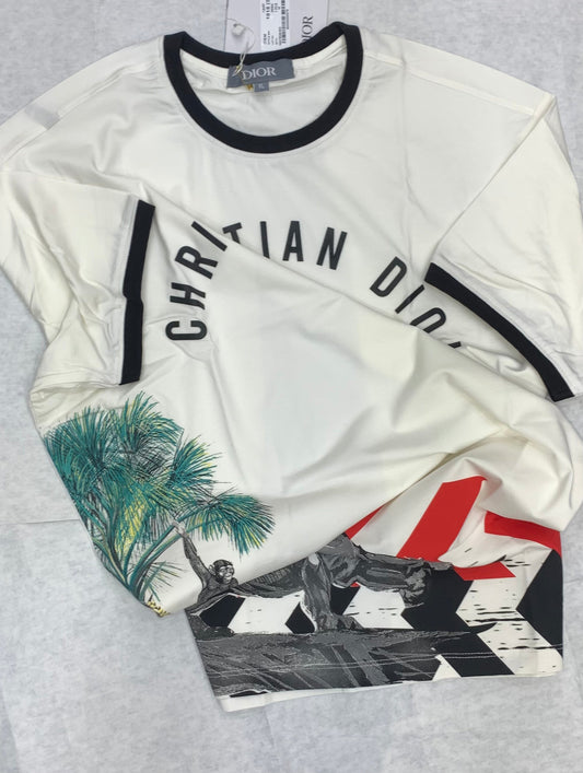 OID White Colour With Front Print Round Tshirt 50191