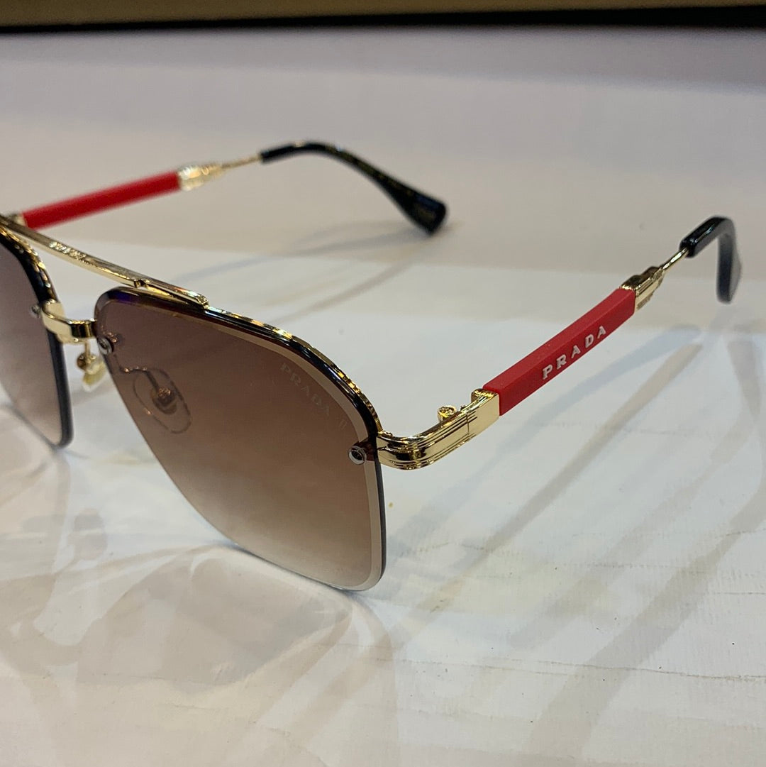 ARP Frameless Golden Red Stick Brown Shade Sunglass TJ72297 58 12-140